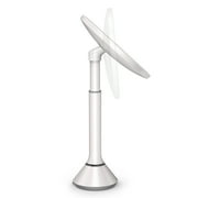 simplehuman 8 Round Sensor Makeup Mirror with Touch-Control Dual Light Settings, 5x Magnification, Rechargeable and Cordless, White Stainless Steel