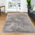 thumbnail image 7 of GlowSol Gray 4'x6' Shaggy Soft Faux Sheepskin Fur Area Rugs Floor Mat Luxury Beside Carpet Decorative Plush Shag Furry Carpet for Bedroom Living Room, Rectangle, 7 of 7