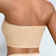 thumbnail image 6 of DDAPJ pyju Womens Strapless Bras Wireless Bandeau Bra Seamless Comfort Padded Tube Bra Supportive Bralette Beige L, 6 of 8