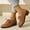 #383-Brown, variant on Roncen Women's Fashion Casual Loafers Leather Shoes - Round Toe Front Lace-Up Low-Cut Slip-On with Chunky Mid Heel for All-Season Wear