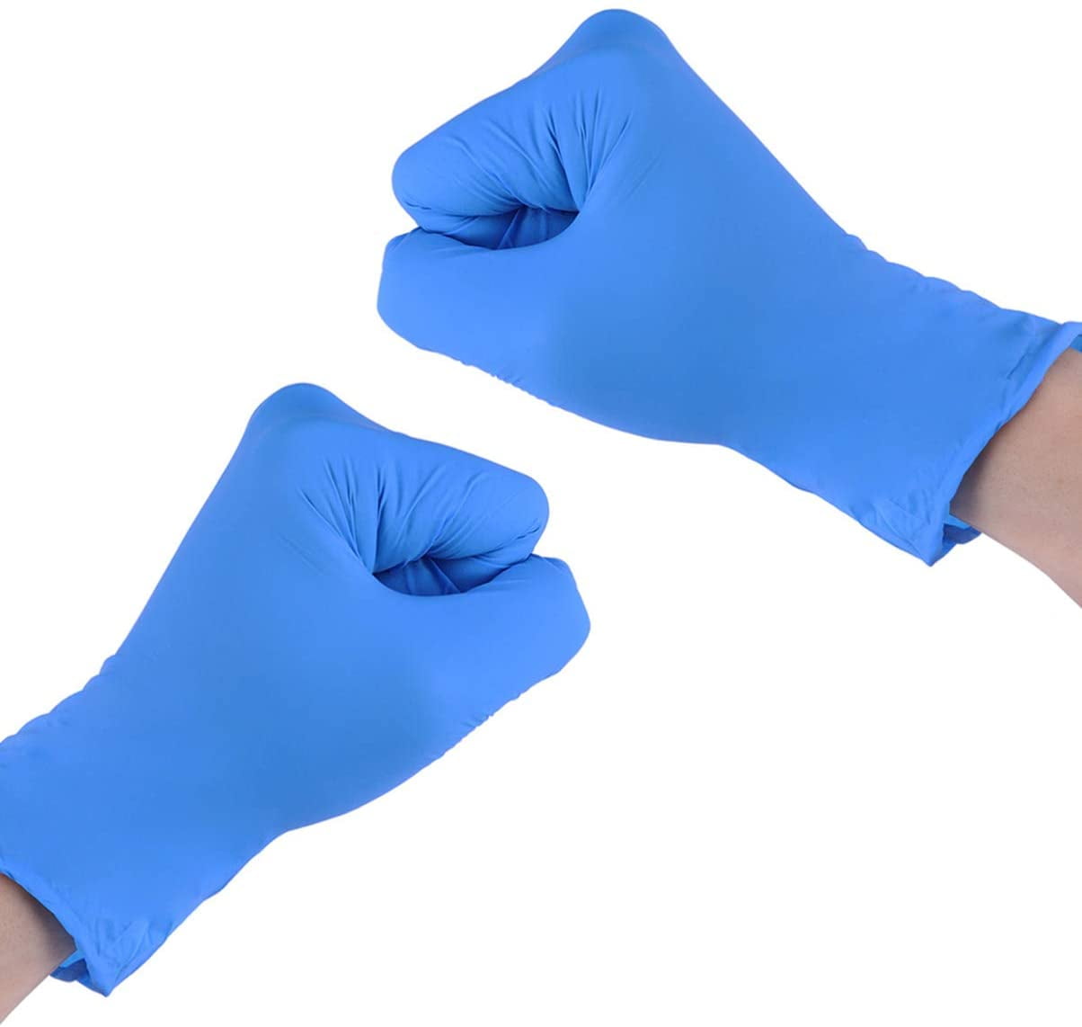 100Pcs Disposable Blue Nitrile Gloves Powdered Food Grade Gloves Natural Rubber Multipurpose