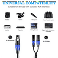 thumbnail image 4 of XLR Splitter Cable, 1 XLR Female to 2 XLR Male Y Cable Balanced Microphone Splitter Cord Audio Adaptor 1Pack,1 x XLR Splitter Cable,Black&Blue, 4 of 6