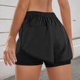 thumbnail image 4 of Conairie Athletic Shorts for Women Loose Quick Dry Stretch High Waisted Yoga Shorts with Built-In Liner Lightweight Summer Sport Shorts with Pockets Black M, 4 of 6