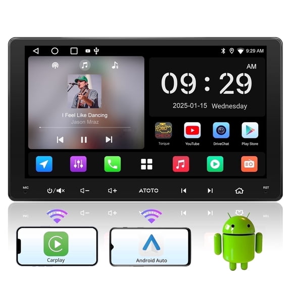 ATOTO Car Stereo 9in Double Din Car Stereo Car Audio Head Unit Wireless Carplay Android Auto with AM/FM Radio Receiver WiFi/BT/USB 2G 32G