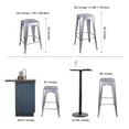thumbnail image 5 of Leejay 30 inch Backless Counter Height Metal Stool Silver, Set of 3, 5 of 5