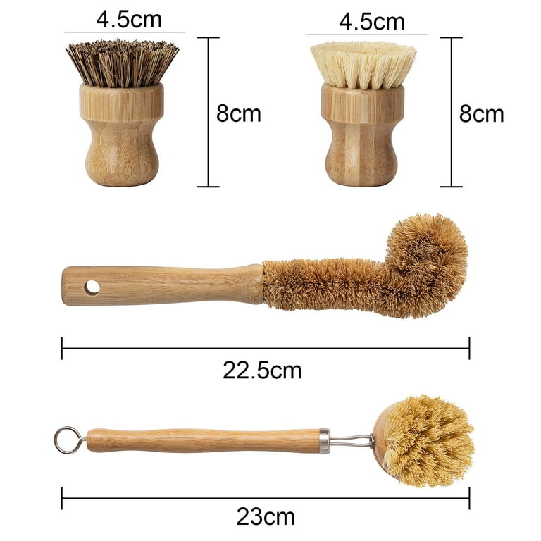 Palm Pot Brush Bamboo Round Mini Scrub Brush Natural Scrub Brush Wet Cleaning  Scrubber For Wash Dishes Pots Pans Vegetables - Temu