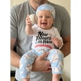 thumbnail image 5 of BemeyourBBs Newborn Baby Boy Girl Baseball Outfit Summer Clothes Letters Baseball Print Short Sleeve Romper Tops with Long Pants Set Hat 3Pcs Spring Summer Fall Clothes, 5 of 9