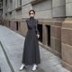 thumbnail image 1 of Vestido de punto negro de alto grado para mujer, temperamento de estilo francés, cuello alto gris, otoño e invierno, nuevo, 1 of 5