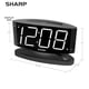thumbnail image 4 of Reloj despertador Sharp Home con base giratoria digital LED, color negro y blanco, 4 of 6