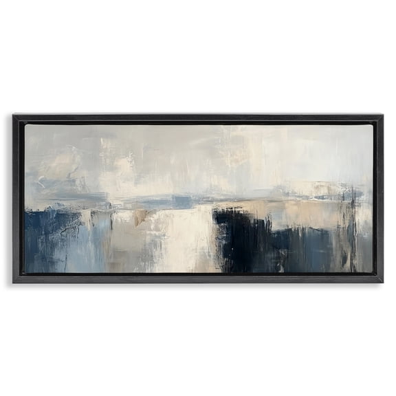Stupell Industries Contemporary Vital Essence Abstraction Black Floating Frame Canvas Art, 25 x 11, by Irena Orlov