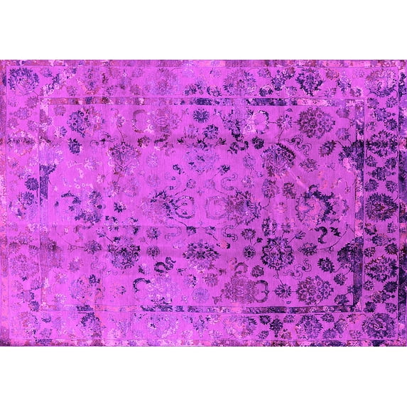 Ahgly Company Indoor Rectangle Oriental Pink Industrial Area Rugs, 3' x 5'