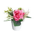 thumbnail image 4 of Ramo de rosas artificiales Flores artificiales Adorno en maceta Centro de mesa Seda Rosa roja, 4 of 9