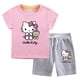 thumbnail image 3 of Hello Kitty nueva ropa para niños, Tops de algodón para niñas, pantalones cortos, traje de dos piezas, pantalones casuales de cinco puntos para niños + conjunto de Camiseta de cuello redondo, 3 of 5