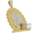 thumbnail image 2 of Mens Real Genuine Diamond 10K Yellow Gold Tone Mother Mary Cherub Pendant Charm, 2 of 4