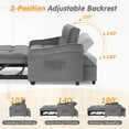 thumbnail image 3 of Lunale Loveseat Sleeper with USB/Type-C, Convertible Sleeper Sofa Bed for Living Room/Apt, Gray Velvet, 3 of 9