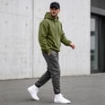 thumbnail image 6 of Lightweight Hoodie Men Fall Winter Fleece Drawstring Oversized Sweatshirts, 2XL, 6 of 8