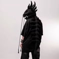 thumbnail image 6 of Dinosaur Skeleton Costume Wearable Plush Spinosaurus Dino Outfit with 3D Headgear Spine - Halloween Cosplay Dress Up, Black, S, 6 of 9