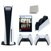 Sony Playstation 5 Disc Version Console with Extra White Controller, DualSense Charging Station and Call of Duty: Vanguard Bundle with Cleaning Cloth