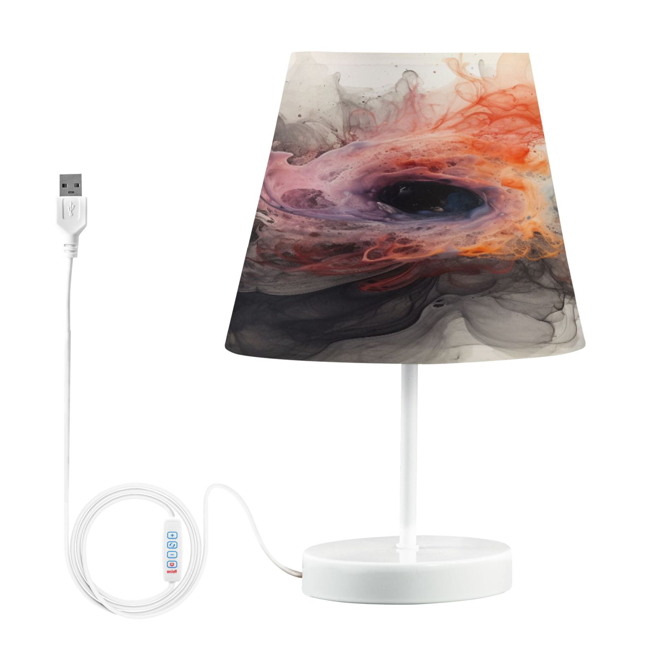 Alcohol Ink Tie Dye Desk Lamp LED Table Nightstand Lamps with 3 Color Temperatures for Home Bedroom Living Room Decor 8x12