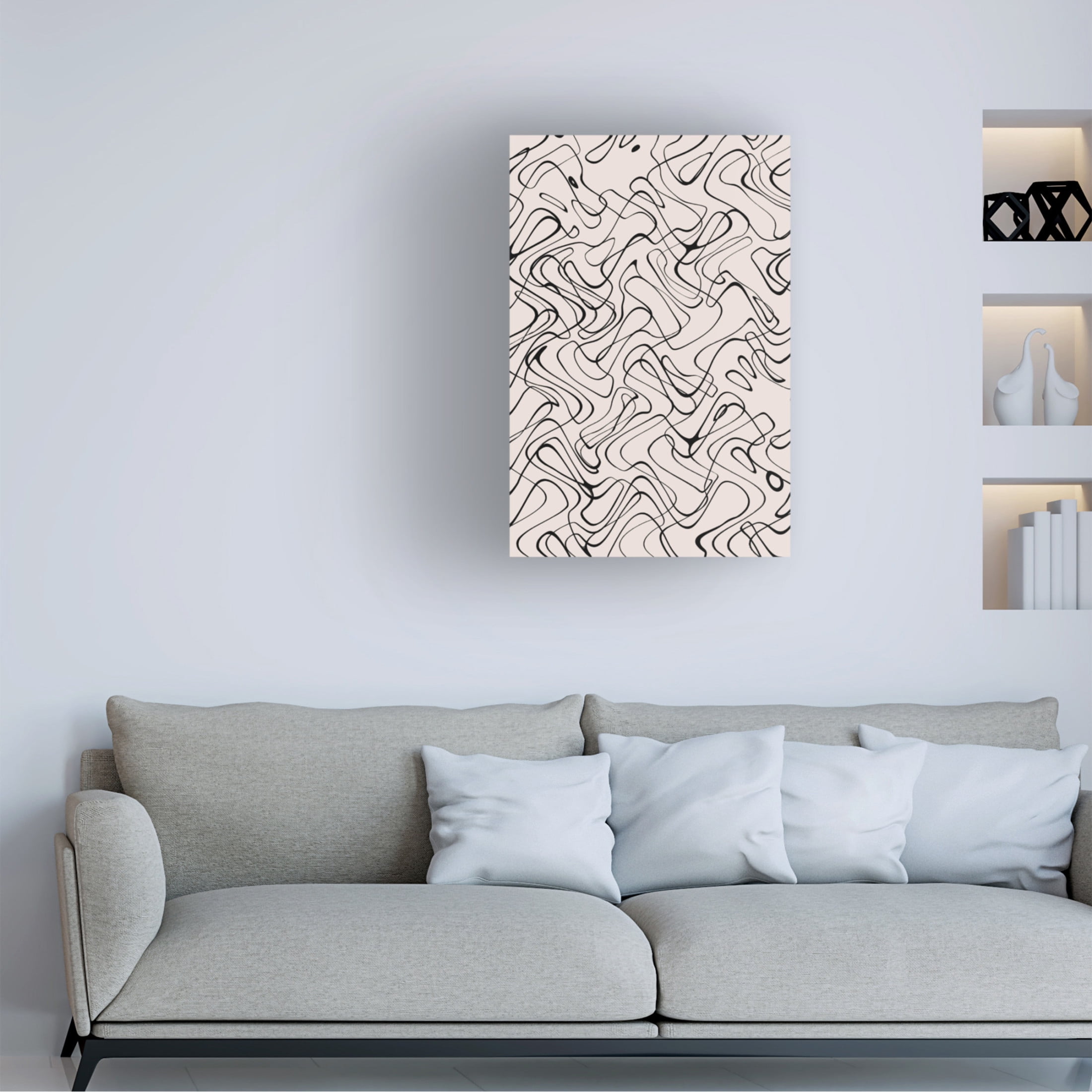 Canvas Wall Art - Treechild 'Thin Wild Line Pattern' Wall Art for Living Room, Bedroom, or Office D?cor by Trademark Fine Art - 16 x 24 Inches