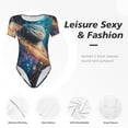 thumbnail image 4 of Balery Colorful Planet Universe Body de cuello redondo de manga corta para mujer Tops de manga corta Tops básicos-Medium, 4 of 7
