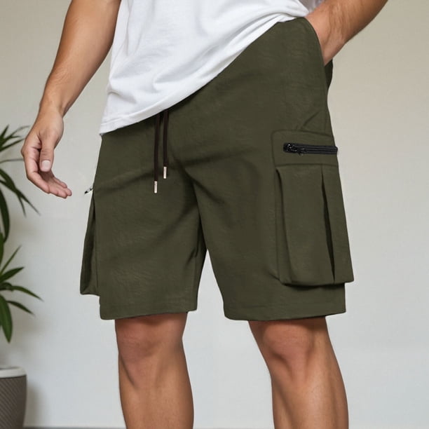 WILLBEST Pantalones Cortos Casuales para Hombre, Pantalones Cortos para Hombre con Estampado Tropical, Cintura Elástica, Pantalones de Playa de Verano