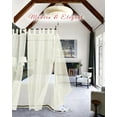 thumbnail image 6 of 8 Panels Canopy Curtains Ivory Canopy Bed Curtains for King Full/Queen and Twin Bed Frame,Four Poster Bed Canopy Curtains Drapes,Sheer Canopy Bed Drapes with Top and Self-Adhesive Velcro(42"x74"), 6 of 8