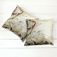 thumbnail image 6 of Ambesonne Ethnic Throw Pillow Cover 2 Pack, Oriental Middle Eastern, 24", Grey Yellow Chocolate, 6 of 7