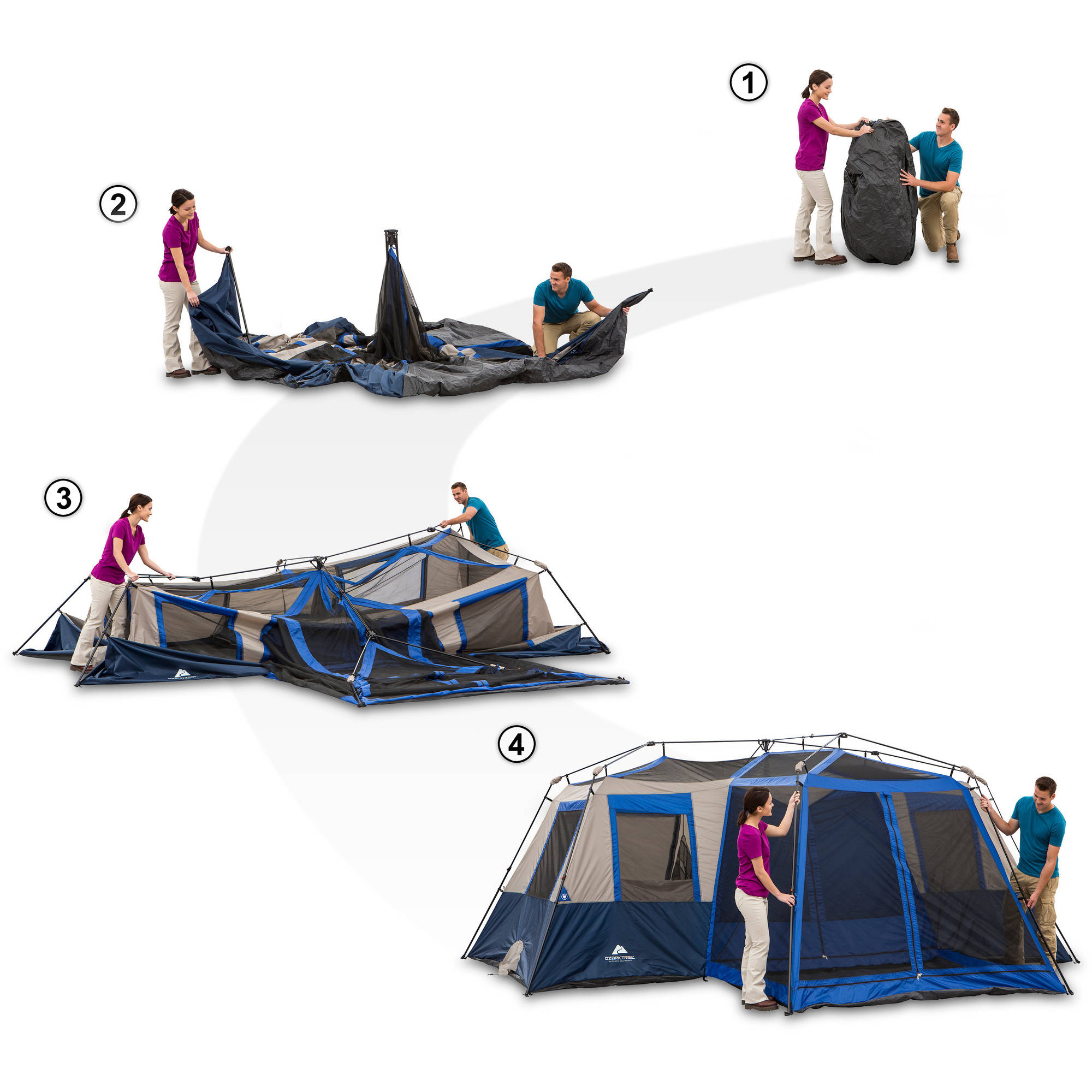 Ozark Trail 12 Person 2 Room Instant Cabin Tent with Screen Room - image 3 of 10