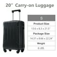 thumbnail image 6 of Hardshell Luggage, Lightweight Durable ABS Suitcase with Double Spinner Wheels, TSA Lock, 20 Inch Travel Carry On Luggage (Black), 6 of 10