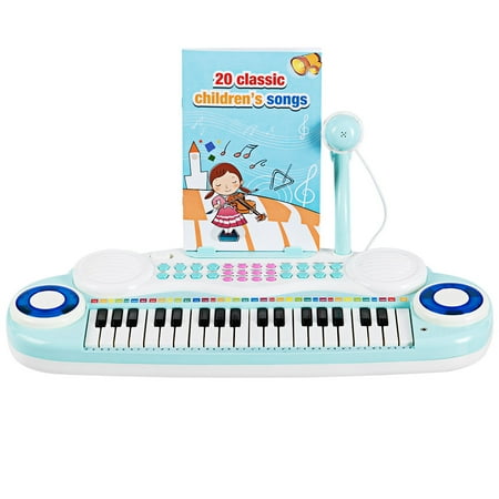 Topbuy 37 Keys Electronic Musical Instrument Kids Piano Keyboard Toy with Microphone Blue price history on PriceWatchPro