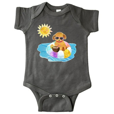 

Inktastic Summer Puppy in Float with Drink Gift Baby Boy or Baby Girl Bodysuit