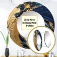 thumbnail image 3 of Designart "Strokes in Dark Blue and Gold VI" Abstract Rund Mirror For Wall Decor - Large Blue Round Print Mirror - Round Modern Mirror 23" x 23" Inch - Wall Mounted Round Large Mirror, 3 of 5
