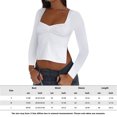 thumbnail image 3 of Camiseta De Verano Camiseta corta sin mangas para mujer Top con corpiño plisado con abertura lateral Ropa diaria (Blanco S) Cgtredaw Para estrenar, 3 of 9