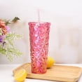 thumbnail image 1 of Mainstays Blue Plastic Prismic Textured Tumbler 27 Ounces, 1pc, 1 of 4