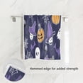 thumbnail image 2 of Single-Sided Print Hand Towel Breathable & Soft Towels Wash Cloth for Workout Running Purple Halloween-themed Pattern 30x15 Inch, 2 of 5