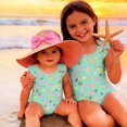 thumbnail image 4 of Abcomgle Toddler Girl Swimsuit 4t Candy Graphic One Piece Swimsuit for Girls Ruffled Stretchy Swimwear for Girls, 4 of 7