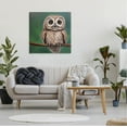 thumbnail image 2 of Gazing Spotted Owl Nature Animals & Insects Painting Gallery Wrapped Canvas Print Wall Art, 2 of 7