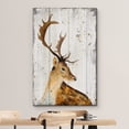 thumbnail image 3 of wall26 Canvas Print Wall Art Rustic Forest Deer Animal Retro Wood Panels Nature Wilderness Illustrations Modern Art Bohemian Scenic Relax/Calm Multicolor for Living Room, Bedroom, Office - 16"x2, 3 of 5