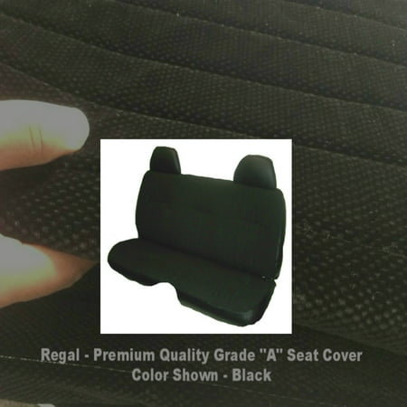 Seat Cover for Toyota Pickup 1984 - 1989 Front Solid Bench A25 Molded Headrest Small Notched Cushion (Black)