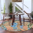 thumbnail image 3 of Round Rugs 6Ft, Seahorse Coastal Round Area Rug Washable Indoor Throw Carpet, Summer Nautical Starfish Coral Brown Anchor Soft Non Slip Circle Rug for Office Cabinet Home Decor Aesthetic, 3 of 8