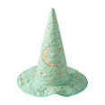 thumbnail image 2 of Witch Hat, Wizard Hat, Halloween Costumes for Adults，Personalized Costume Accessory, Wide Brim Spire Cap, One Size Fits All for Cosplay Costume Daily Party Masquerade Mint Green, 2 of 4