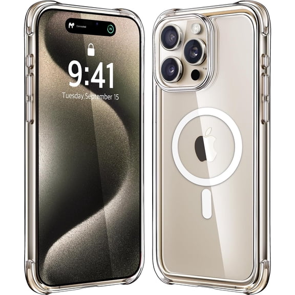 Transparent for iPhone 15 Pro Max Case [Compatible with Magsafe][-Grade Protection][Not-Yellowing]  Shockproof Phone Case 2023 Clear