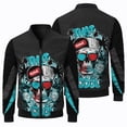 thumbnail image 5 of Chaqueta de vuelo para hombre con diseño de calavera punk, para deportes al aire libre, ciclismo, cortavientos, informal, holgada, a la moda, 2024, 5 of 5