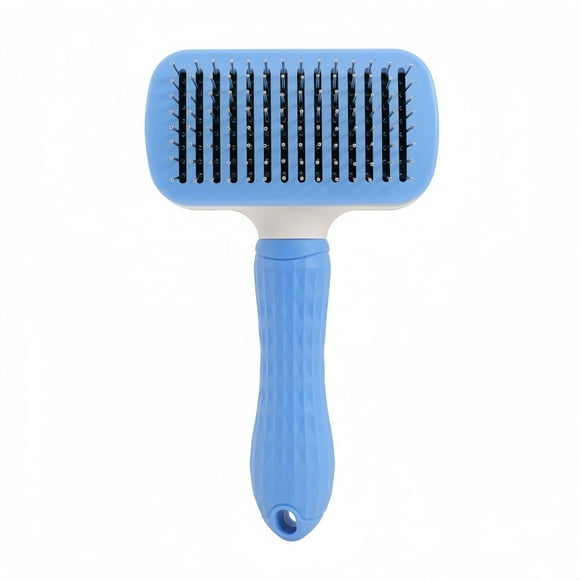 Pet Supplies Grooming Brush for Shedding Cats and Dogs – Self-Cleaning Massage Brush for Undercoat Removal and Smoothing Coat for Indoor and Outdoor Daily Grooming
