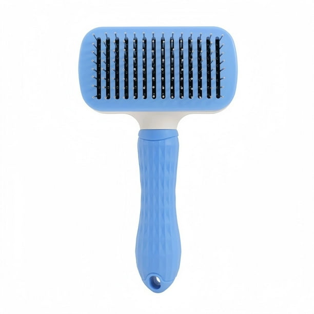 Cepillo para eliminar el pelo de gatos y perros Cepillo de belleza para gatos y masaje Autolimpiante y suave Fácil de eliminar el subpelo y el pelo