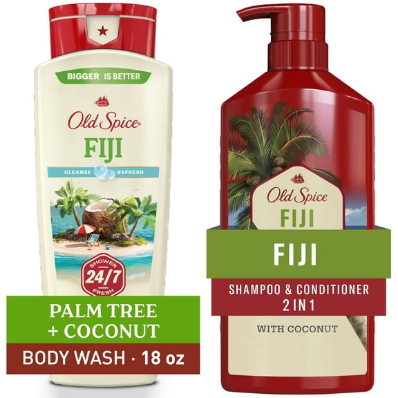 Old Spice Fiji Mens Body Wash, Shampoo and Conditioner Bundle
