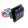 thumbnail image 3 of Riwesomey 3 Gang Car RV Boat Headlight Niebla LED Light Rocker Switch Panel de control ignífugo Toggle Car Truck Marine ATV UTV Paneles de instrumentos para automóviles, 3 of 8