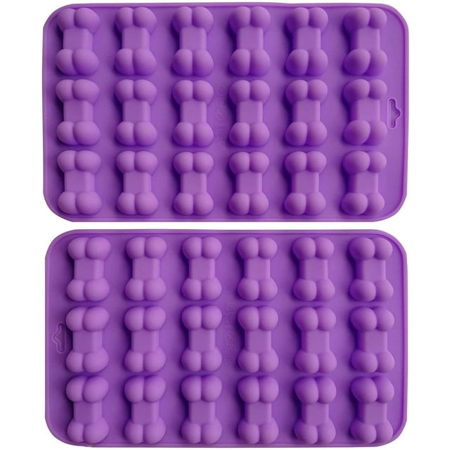 2 moldes de silicona para hornear pasteles, huesos, molde de silicona, mini forma de hueso, bandeja de silicona para cubitos de hielo, molde para galletas de hueso de silicona para mascotas. oso de fresa Juguete