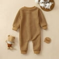 thumbnail image 4 of Gibobby Baby ry Jumpsuit Infant Bear Onesies Zipper Long Sleeve One-Piece Romper Hoodie Baby Outwear Snowsuit(Khaki,0-3 Months), 4 of 7